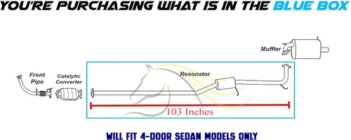 Miniatura 2 de Tubo resonador de escape compatible con Honda Accord 1998-2002 2.3L Sedán Acero inoxidable Northeastern Exhaust Incluye abrazaderas, juntas
