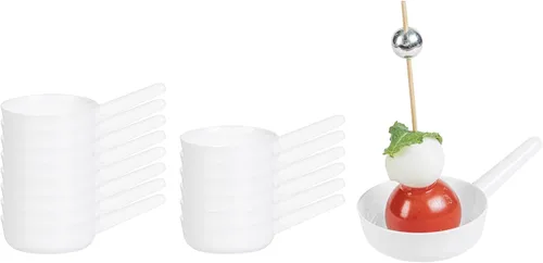 Miniatura 16 de Restaurantware Tazas de postre desechables de 1 onza, 100 mini platos de salsa, diseño de sartén para servir condimentos, aperitivos o muestras