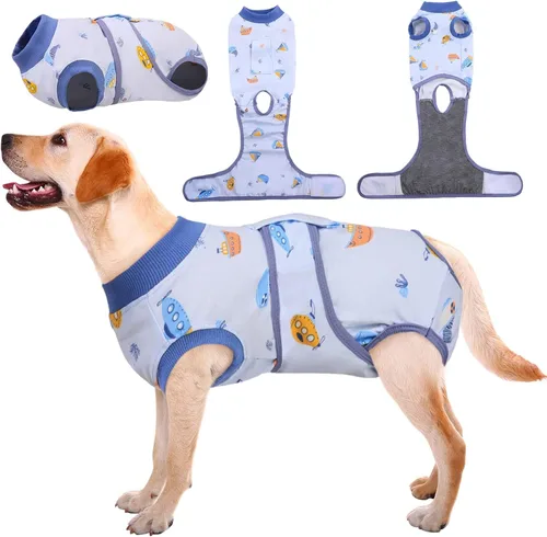 Miniatura 19 de Kuoser Traje de recuperación de cirugía para perros, traje de recuperación para perros machos hembras, mameluco para perro después de la cirugía