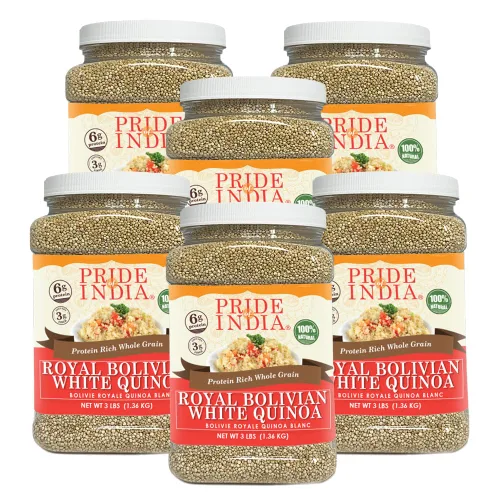 Miniatura 11 de Pride Of India - Quinoa real boliviana natural de tres colores - Tarro de grano entero rico en proteínas, tarro de 3 libras