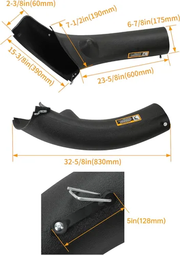 Miniatura 2 de ECOTRIC Canaleta de descarga inferior compatible con John Deere 102 105 115 125 135 D L LA X Series Reemplazo para GY20423 AM143911 Canal