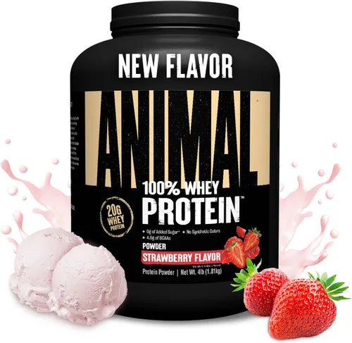Miniatura 6 de Animal - Proteína 100 % de suero en polvo sabor café helado instantáneo – café real para pre-entrenamiento, mezcla de suero post-entreno con 20g