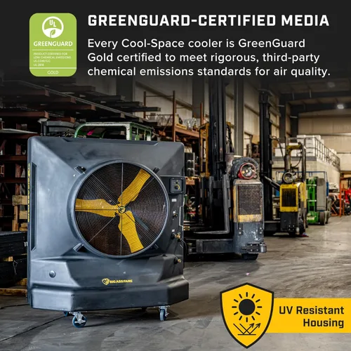 Miniatura 7 de Big Ass Fans - Enfriador evaporativo portátil Cool-Space (Cool-Space 400), ventilador de 36 pulgadas de diámetro, uso en interiores o exteriores