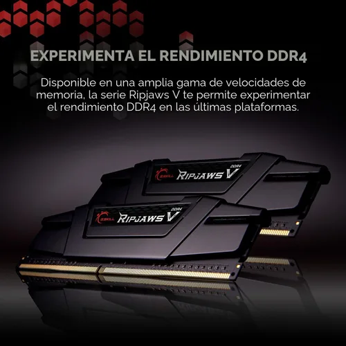 Miniatura 2 de G.SKILL - Memoria RAM DDR4 de la serie RipjawsV (XMP) 32GB (2x16GB) 3600MT/s CL18-22-22-42 1.35V para computadora de escritorio Intel AMD, U-DIMM