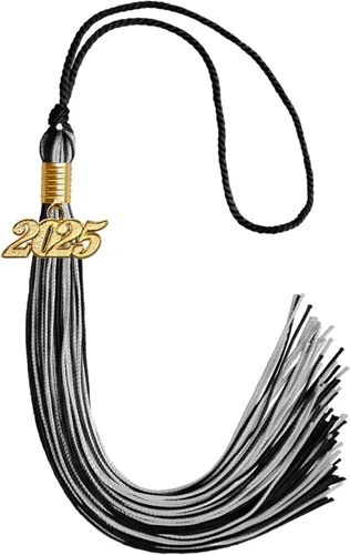 Miniatura 60 de Endea Graduation - Borla de doble color mixto con fecha dorada (negro/dorado antiguo, 2021)