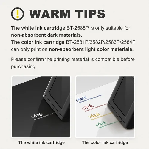 Miniatura 5 de v4ink Bentsai BT-2581P - Cartucho de tinta cian, 1.4 fl oz, repuesto de tinta de secado rápido para impresora de inyección de tinta portátil