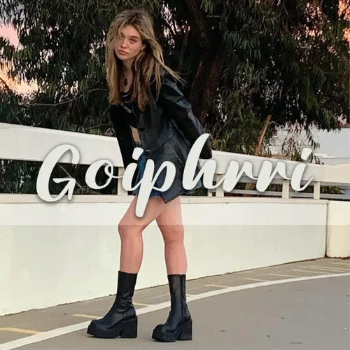 Miniatura 4 de Goiphrri Botas de tobillo de plataforma para mujer, tacón alto, punta redonda, botas de combate de trabajo, punk, botas de motocicleta, botas