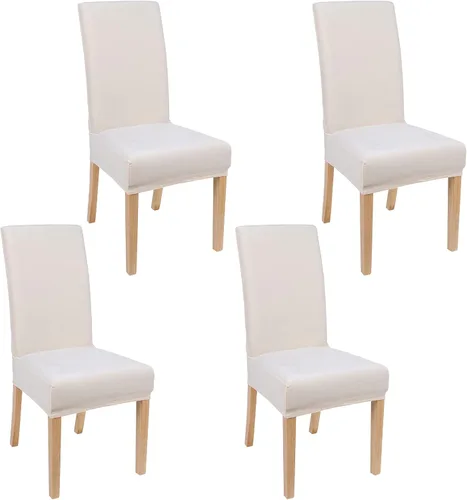 Miniatura 41 de smiry - Fundas para sillas de comedor de terciopelo elástico y suave, extraíbles, Terciopelo, Beige