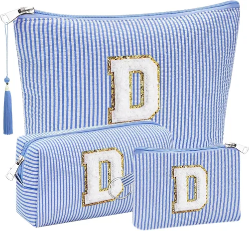 Miniatura 32 de Regalos Iniciales Bolsitas de Cosméticos de Viaje Juegos para Cartera, 3pcs Bolsitas Stoney Clover Dupes Bolsa de Maquillaje, Juego de Bolsas
