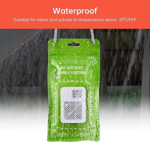 Miniatura 2 de Lámpara de emergencia con luz de sal de agua, linterna LED alimentada por sal, 50 lúmenes LED linterna de camping para cortes de energía Pesca