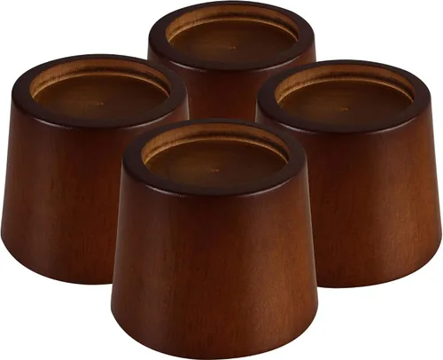 Miniatura 8 de OneDream Bloques elevadores de madera para muebles, juego de 4 elevadores de cama de 1 pulgada, elevadores redondos de madera maciza resistente