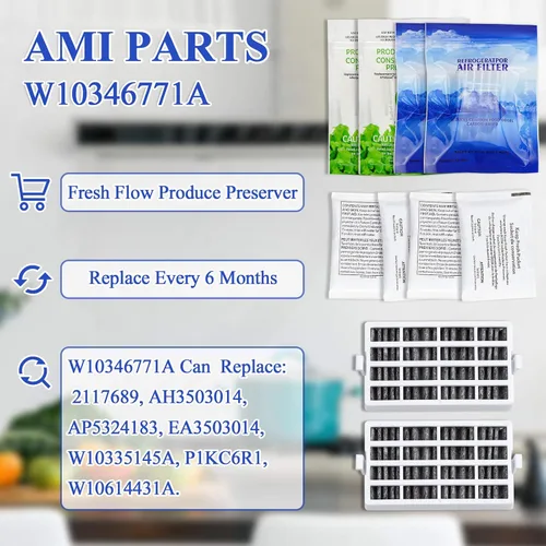 Miniatura 2 de AMI PARTS Filtro de aire de flujo fresco W10311524 AIR1 y repuesto para conservador de productos W10346771A compatible con refrigerador