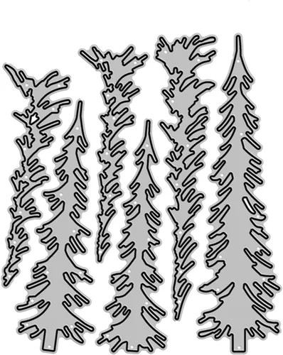 Miniatura 7 de Juego de 6 piezas de troqueles de metal para árbol de Navidad, plantillas de marco de plantas de pino, tarjetas de manualidades, troqueles de corte