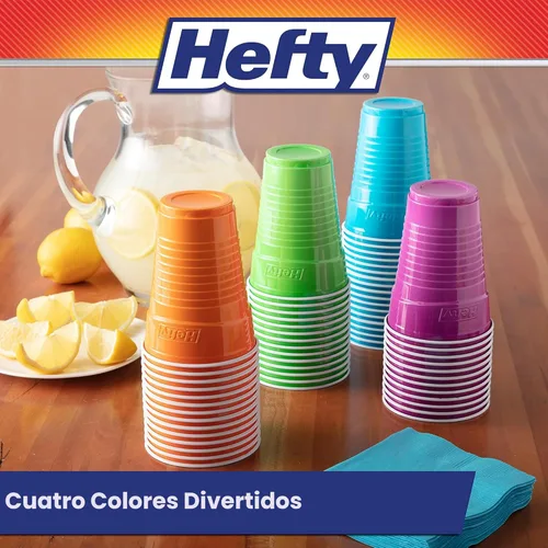 Miniatura 6 de Vasos de Plástico Desechables Hefty Party On, Surtidos, 16 Onzas, 100