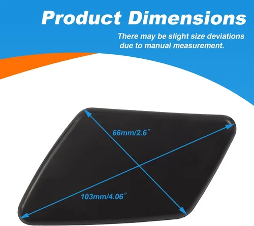 Miniatura 6 de Tapa de boquilla para limpiaparabrisas delantero para Volvo S40 V50 2005 2006 2007 39991798 39991799 (negro, lado izquierdo del conductor)