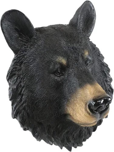 Miniatura 5 de Ebros Gift The Brave - Placa decorativa de pared con cabeza de oso negro de 8 pulgadas de alto, taxidermia, escultura artística con diseño de oso