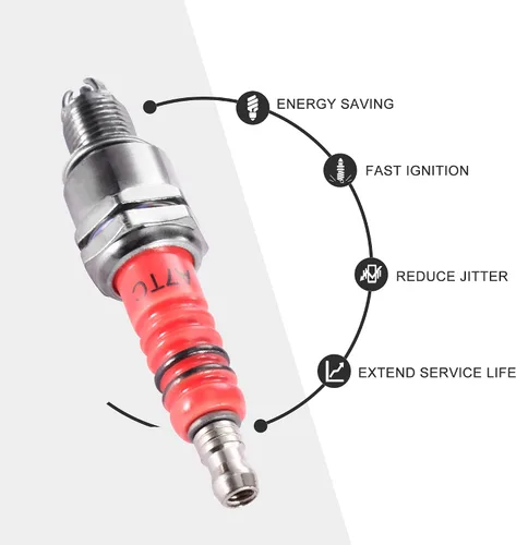 Miniatura 3 de GOOFIT Reemplazo de bujías A7TC de 3 electrodos para 50cc 70cc 90cc 110cc 125cc 150cc Scooter Dirt Pocket Bike ATV Moped Quad Go Kart