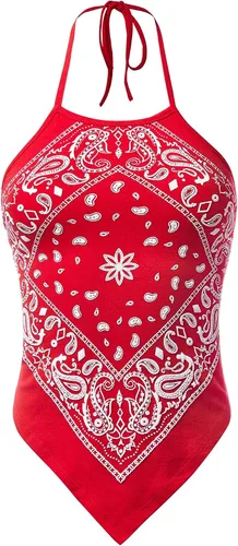 FashionMille - Pañuelo con cuello halter para mujer, sexy, casual, con lazo, en la espalda, hecho en Estados Unidos