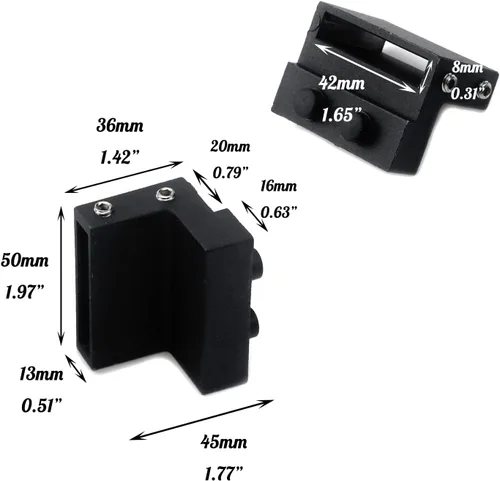 Miniatura 2 de Crapyt Tope de rodillo para puerta de granero para pista: 41 × 0.276 in/1.61 "x 0.28" (L× W) Tope de rodillo de riel plano para riel deslizante