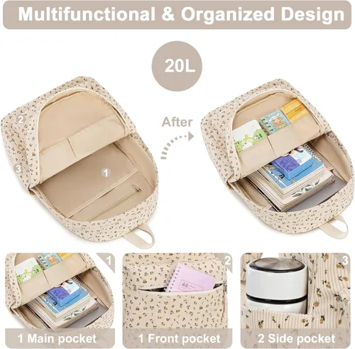 Miniatura 7 de BTOOP Mochila Escolar para Adolescentes Grande de Cordobesa, Bolsa de Libros Liviana para Niñas y Niños, Mochila Casual para Escuela Secundaria