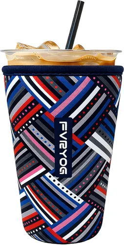 Miniatura 36 de Fundas de neopreno reutilizables aisladas para café helado, fundas para tazas de café helado, fundas para bebidas heladas y calientes