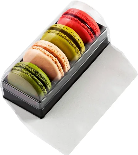 Miniatura 7 de Pastry Chef's Boutique - Cajas de regalo pequeñas de plástico transparente para macarons franceses - Capacidad para 2 macarons - Tamaño de cavidad