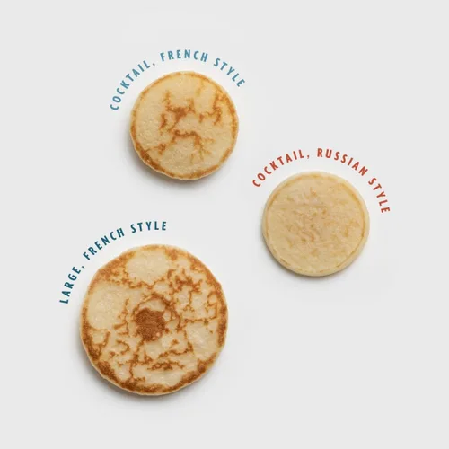 Miniatura 3 de MARKY'S - Caviar francés grande Blini – 16 piezas (paquete de 1) – Desayuno Mini panqueques crepes canape mejor para caviar y huevas