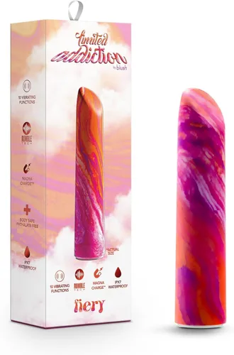 Miniatura 8 de Vibrador de arco iris Blush de 4 pulgadas de adicción limitada Psyche Power, 10 RumboTech potentes vibraciones ruborosas, sensación suave satinada
