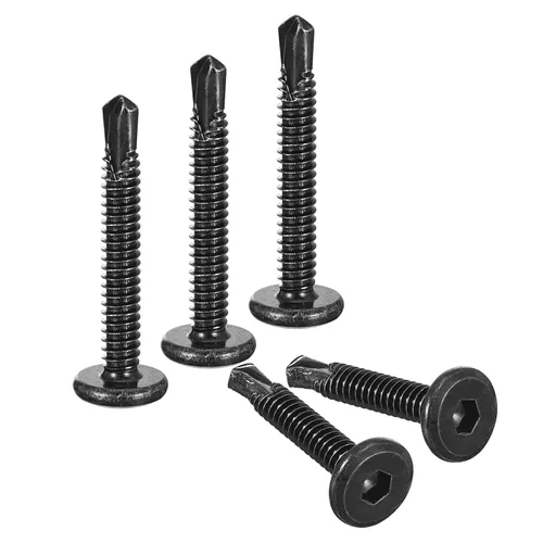 Miniatura 19 de uxcell Tornillos Autorroscantes de Hexágono Interior, 1/4 x 1-5/8" Tornillo de Perforación de Cabeza Plana de Chapa de Acero Inoxidable 410, 100