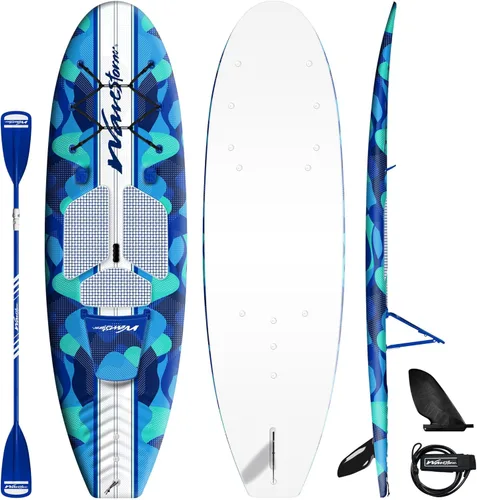 Miniatura 10 de WAVESTORM SUP Kayak híbrido de 9 pies y 6 pies con parte superior suave de espuma para adultos y niños de todos los niveles de kayak de remo, azul