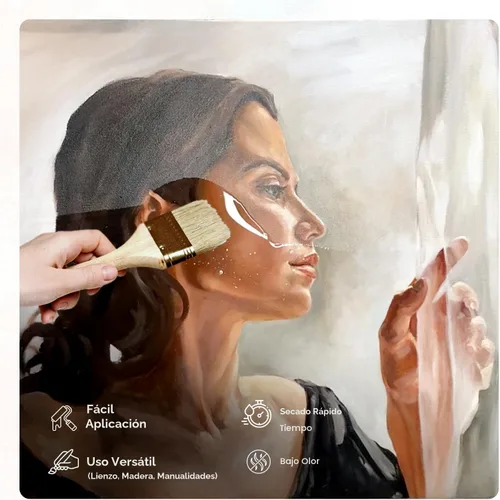 Miniatura 6 de GRANOTONE Barniz de acabado acrílico de alto brillo transparente de 100 ml, no amarillea, no tóxico, anticraquelado de 3.38 fl oz para artistas