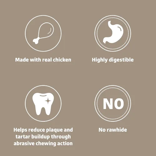 Miniatura 3 de Wonder Bound Mini palitos envueltos en pollo, 15 unidades, golosinas para perros sin piel cruda, masticables de salud dental para control de placa