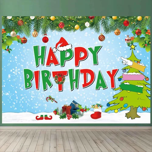 Decoraciones de fiesta de feliz cumpleaños, pancarta de fondo verde para fotografía, fondo de fotos, accesorios de cabina de baby shower,
