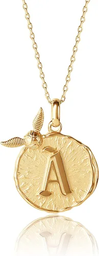 Harry Potter Wizarding World - Collar con dije de bocina dorada con inicial, chapado en oro, 18 pulgadas, elige la letra