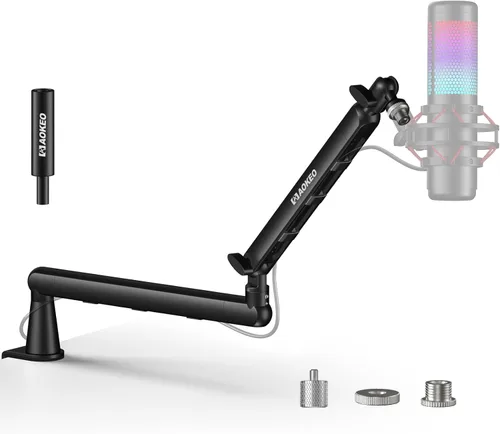 Brazo de Micrófono, Aokeo AK-55 - Soporte de Brazo de Micrófono de Escritorio de Bajo Perfil Ajustable, Adecuado para Blue Yeti, Snowball iCE,