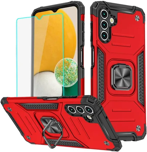Miniatura 36 de HNHYGETE Funda para Samsung A13 5G, Galaxy A13 5G con protector de pantalla, soporte giratorio de grado militar de 360° (resistente), fundas Negro