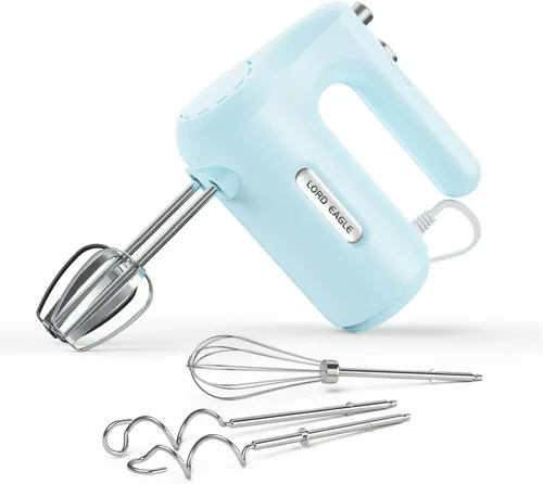 Miniatura 10 de Lord Eagle - Batidora de mano eléctrica de 5 velocidades, batidora de mano compacta de 300 W, batidora de huevos portátil de cocina con 5 accesorios