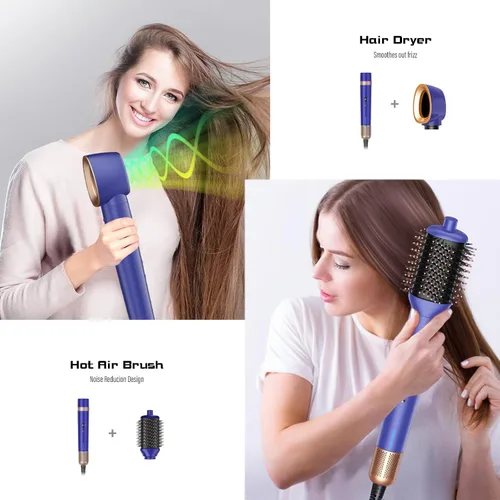 Miniatura 7 de T-GOGO Cepillo secador de pelo profesional: 6 en 1 juego de peinado y secadora de cabello de aire caliente, potente rizador de aire de aire de alta