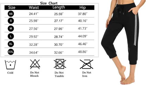 Miniatura 8 de KaiDi Pantalones capri para mujer, pantalones capri casuales con bolsillos, pantalones capri para yoga, pantalones de entrenamiento con cordón