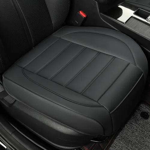 1 Paquete de Fundas de Asiento Delantero de Automóvil de Cuero, Fundas de Asiento Inferior para Automóviles, Funda de Cojín de Asiento de Conductor,