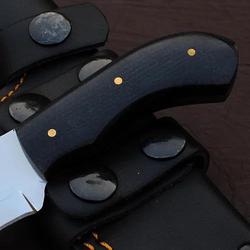 Miniatura 5 de Cuchillo de seguimiento hecho a mano, cuchillo de caza de hoja fija de espiga completa con funda, cuchillo de transporte horizontal, cuchillo