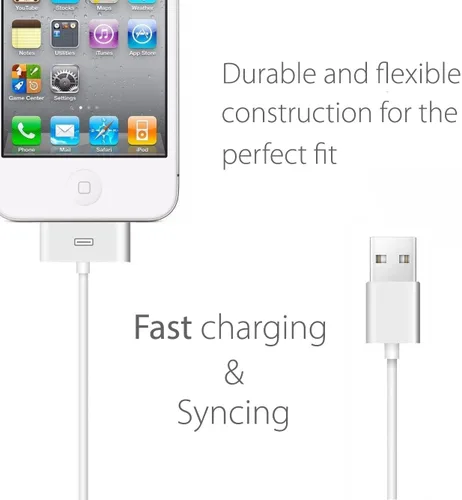 Miniatura 2 de Belcompany Cable de carga de 30 pines a USB para iPhone 4S, Apple MFi certificado USB Sync Data y cable de carga para iPhone 4/4s iPhone 3G/3Gs iPad