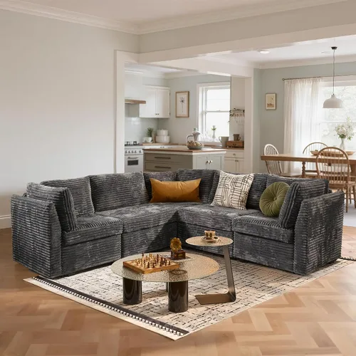 Miniatura 42 de Sofá Seccional Modular Sofá Nube - Sofás Seccionales Cómodos de Gran Tamaño en Forma de L para Sala de Estar, Sofá Cama Sleeper Convertible