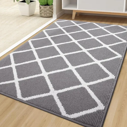 Miniatura 22 de Finchitty Alfombra para Puerta Interior, Resistente a la Suciedad y Absorbente, de Perfil Bajo, Antideslizante, Lavable, Alfombras de Piso