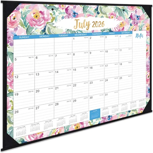 Calendario de escritorio 2026-2027 – julio 2026 – diciembre 2027, calendario de escritorio mensual grande de 18 meses, 22 x 17 pulgadas, almohadilla