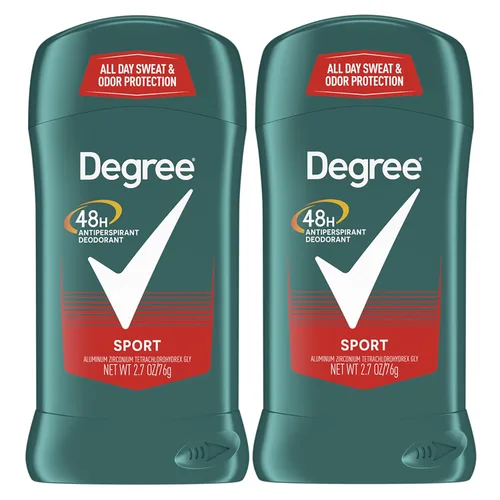 Degree Men Original Protection Desodorante antitranspirante deportivo, paquete doble de 48 horas de protección contra el sudor y el olor,
