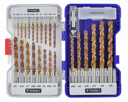 Miniatura 7 de TIVOLY - Juego de 19 brocas metálicas FURIUS de alto rendimiento HSS Ø1 a 0.394 in en incrementos de 0.020 in - Perforación rápida en acero