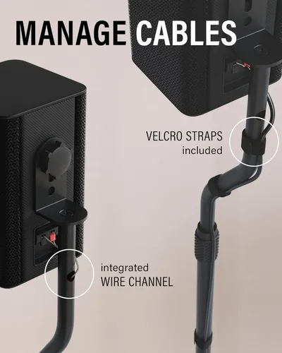 Miniatura 5 de SANUS Par de soportes para altavoces de satélite y estantería de hasta 3.5 libras - Ajuste de altura de 10 pulgadas - Incluye soporte en forma de L