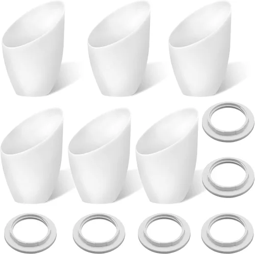 6 pantallas blancas de herradura (sombra en U) con agujero de 1.57 pulgadas, pantalla de plástico PE para lámpara de mesa y luz colgante,