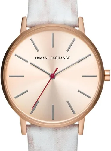 Miniatura 5 de Armani Exchange - Reloj de cuarzo de acero inoxidable con correa de cuero para mujer